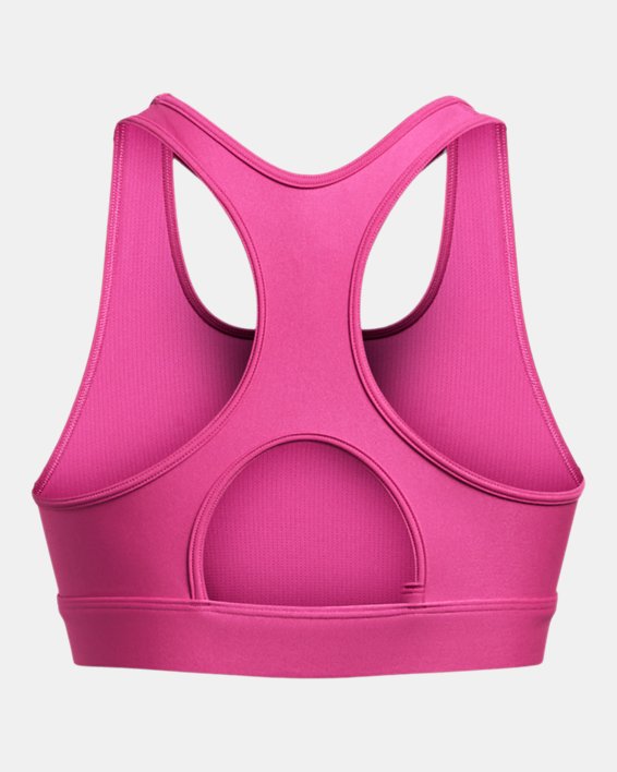 Women's HeatGear® Mid Padless Sports Bra, Pink, pdpMainDesktop image number 11